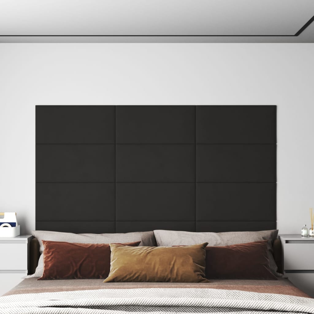 Vidaxl vægpaneler 12 st 2.16 m² 60x30 cm fløjl sort