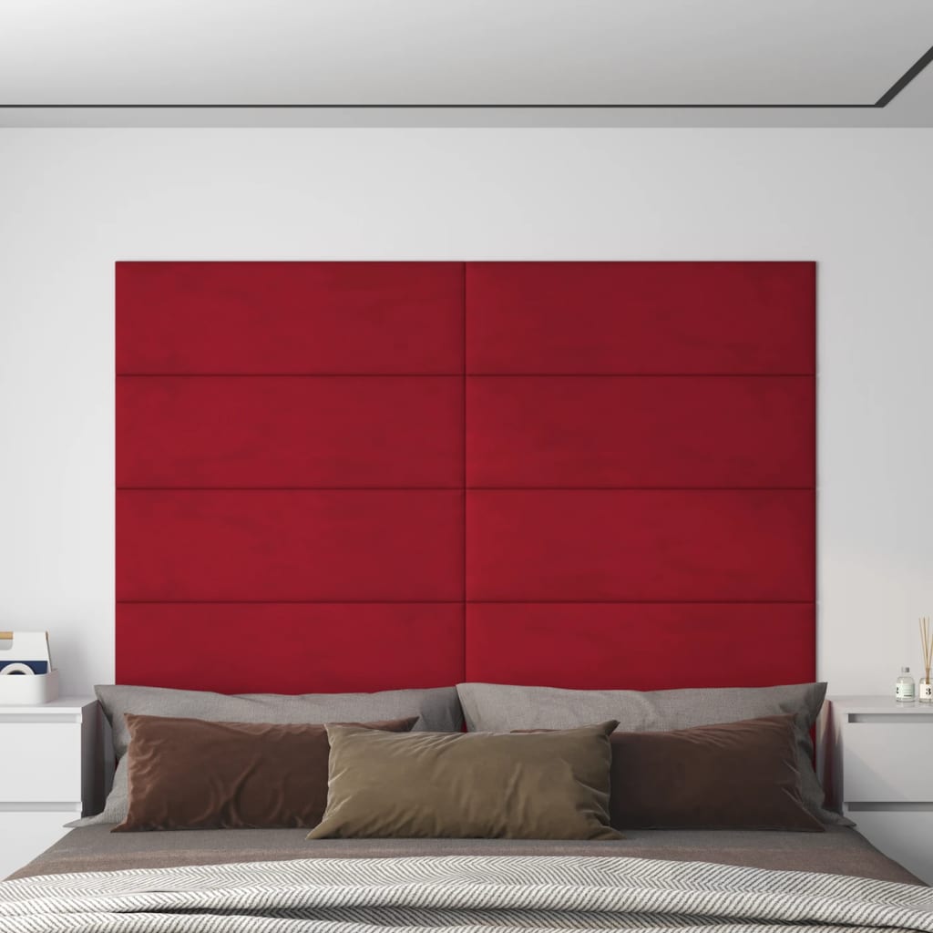 Vidaxl vægpaneler 12 ST 3,24 m² 90x30 cm Velvet Wine Red