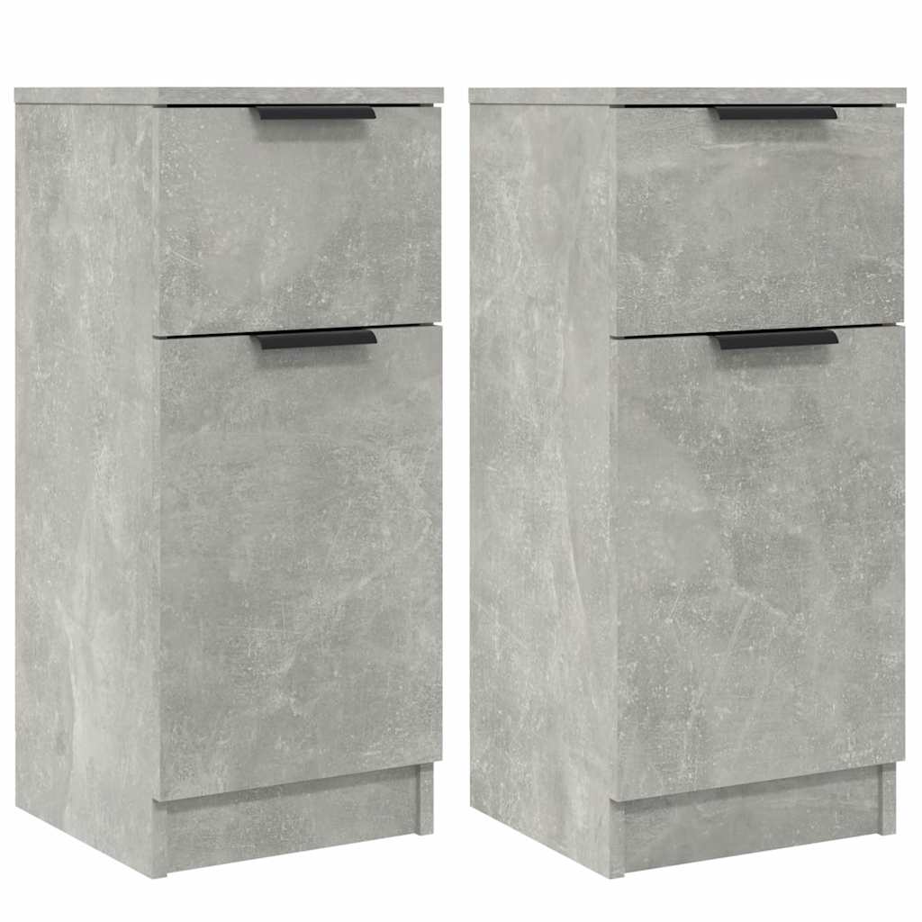 Vidaxl dressoirs 2 st 30x30x70 cm bewerkt hout betongrijs