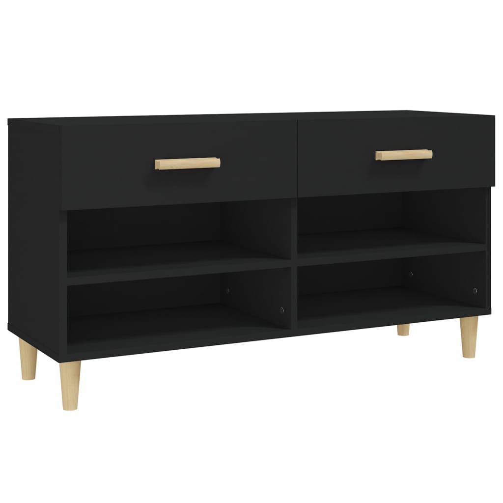 Vidaxl Shoe Cabinet 102x35x55 cm Property Wood Black