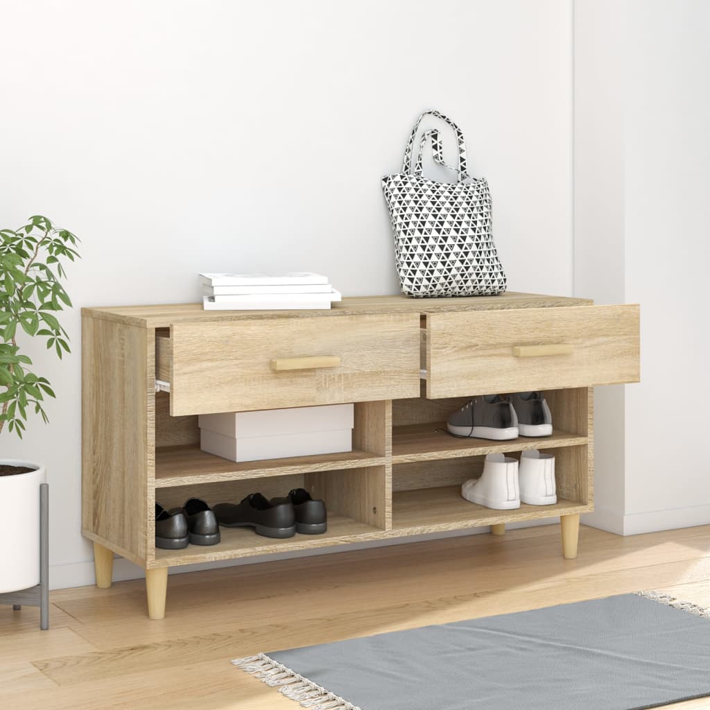 Vidaxl Shoe Cabinet 102x35x55 cm Property Wood Sonoma Oak Farvet