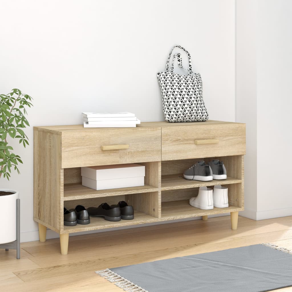 Vidaxl Shoe Cabinet 102x35x55 cm Property Wood Sonoma Oak Farvet