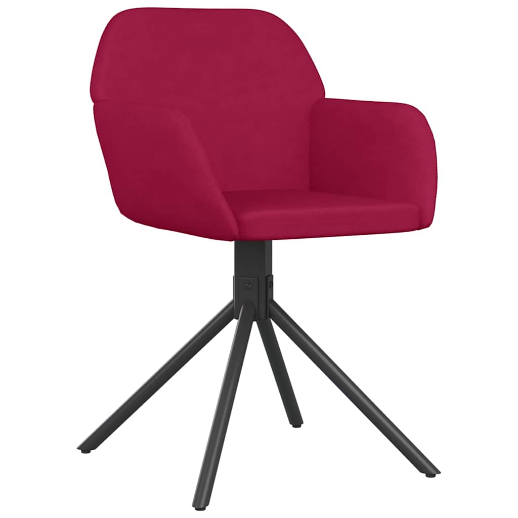 Vidaxl eetkamerstoelen draaibaar 2 st fluweel wijnrood