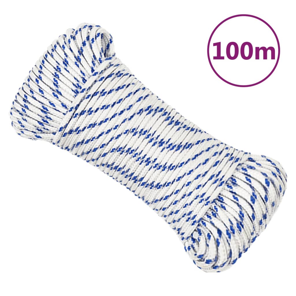 VidaXL bådreb 4 mm 100 m polypropylen hvid