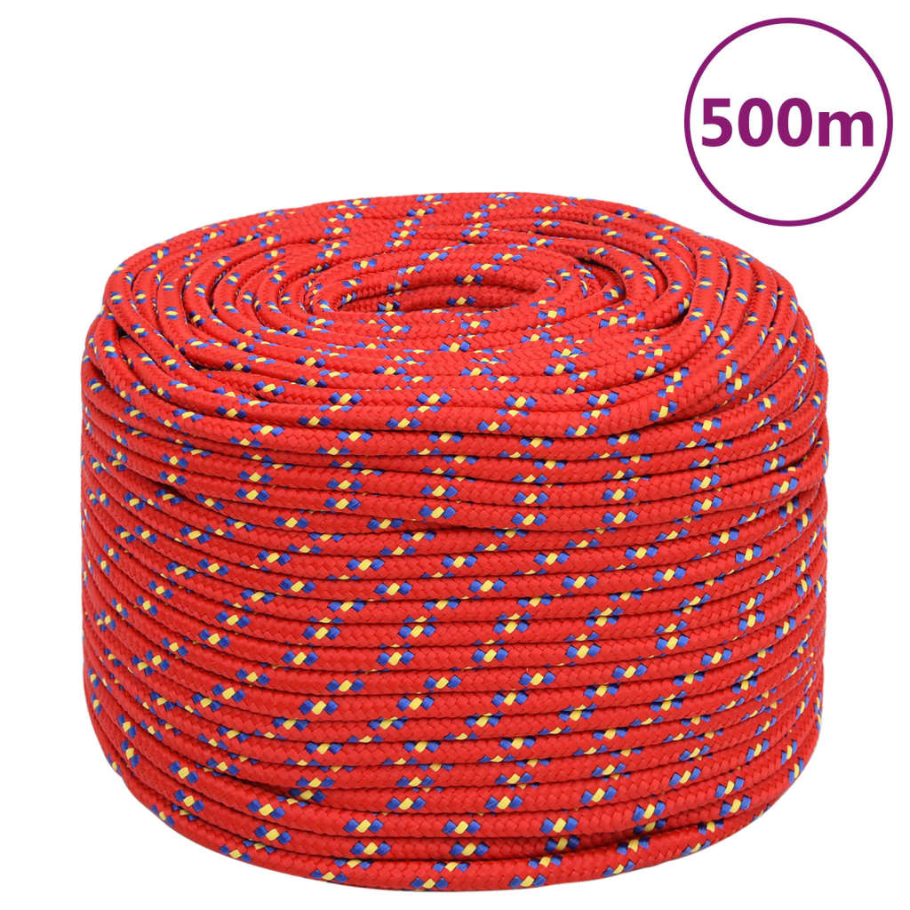 Vidaxxl Boat Rope 10 mm 500 m polypropylenrød