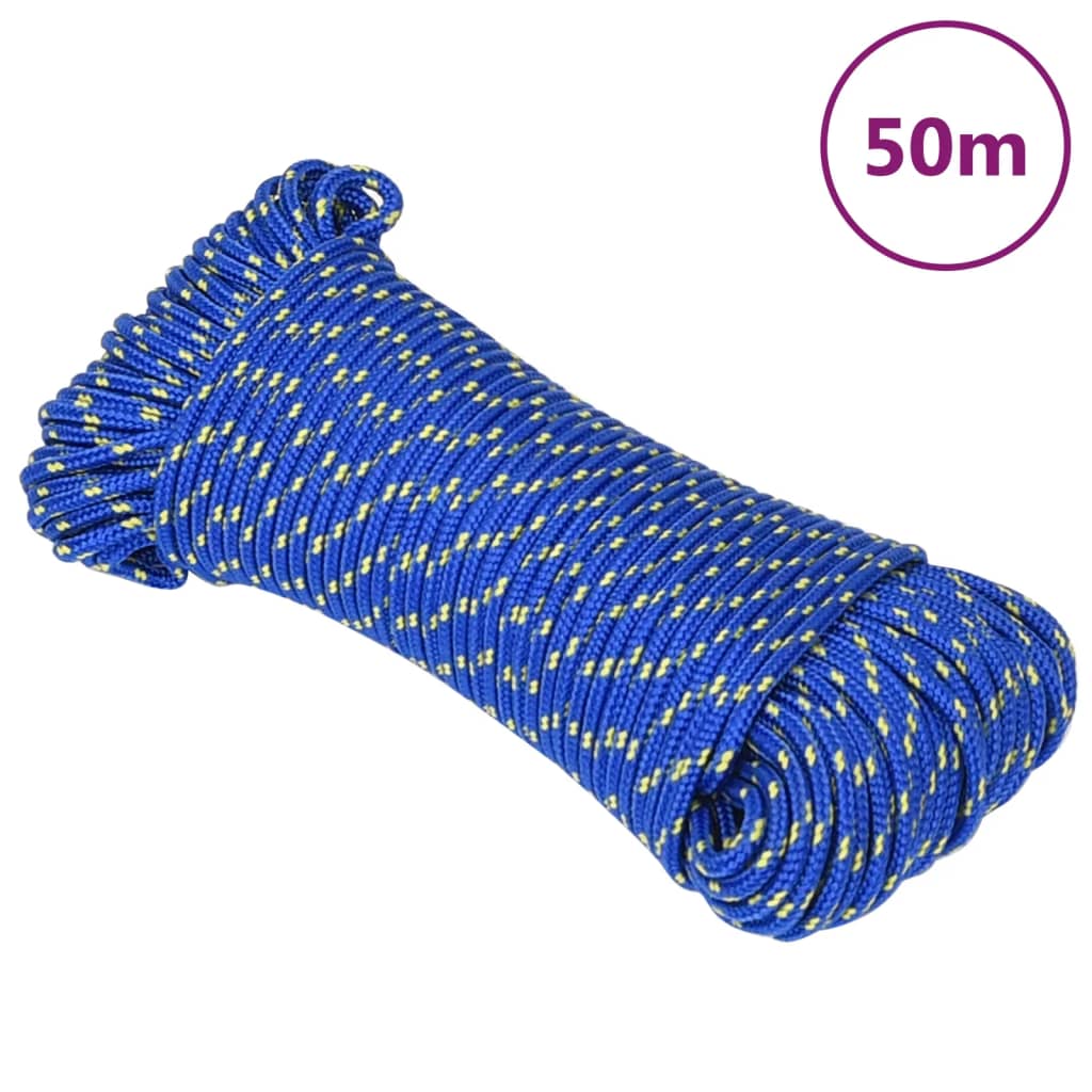 Vidaxl bådreb 4 mm 50 m polypropylen blå