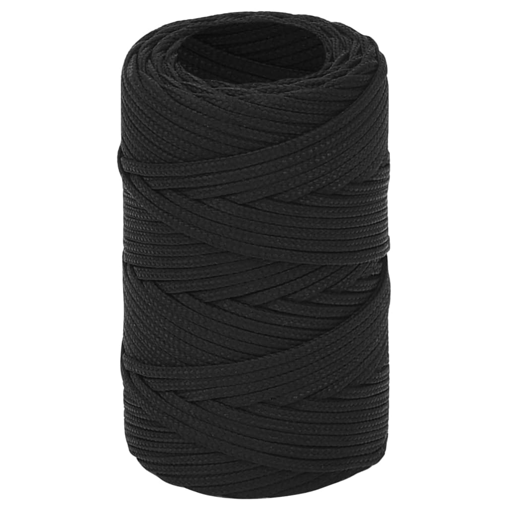 Vidaxl bådreb 2 mm 100 m polypropylen sort