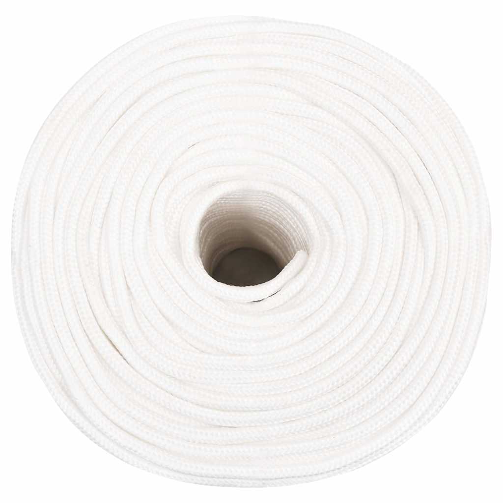 Vidaxl bådreb 6 mm 100 m polypropylen massiv hvid