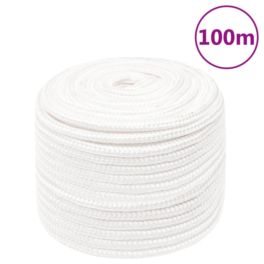 Vidaxl bådreb 14 mm 100 m polypropylen massiv hvid