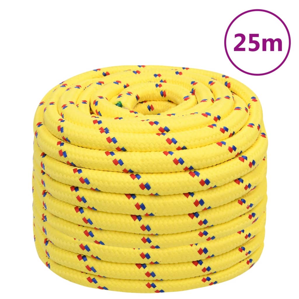 Vidaxxl bådreb 20 mm 25 m polypropylen gul