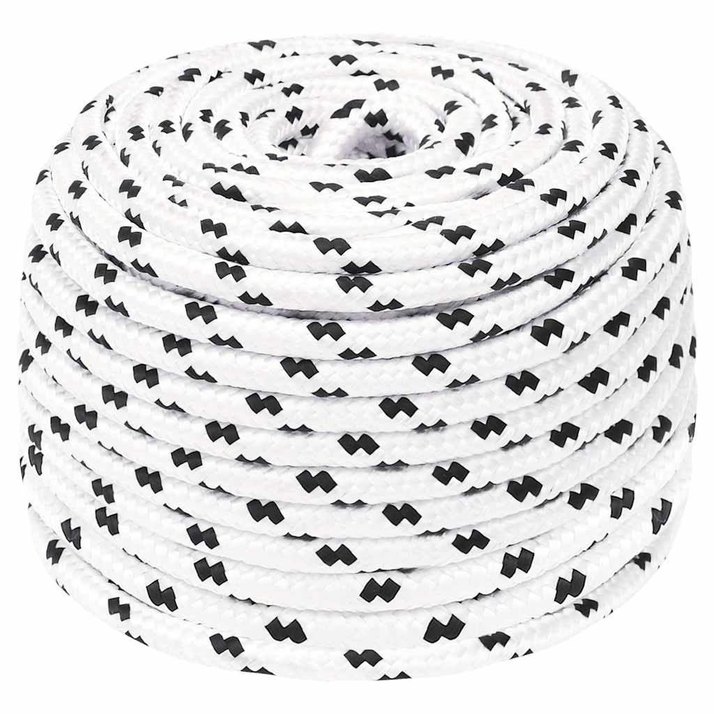 Vidaxl Boat Rope flettet 6 mmx25 m polyester hvid