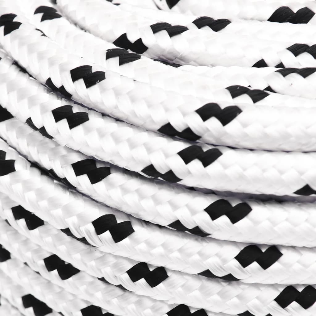 Vidaxl Boat Rope flettet 8 mmx100 m Polyester White4