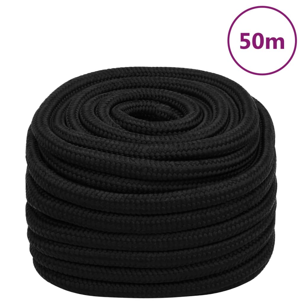 Vidaxx arbejdstov 20 mm 50 m polyester sort