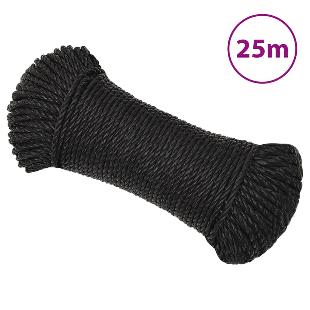 Vidaxx arbejdsreb 3 mm 25 m polypropylen sort