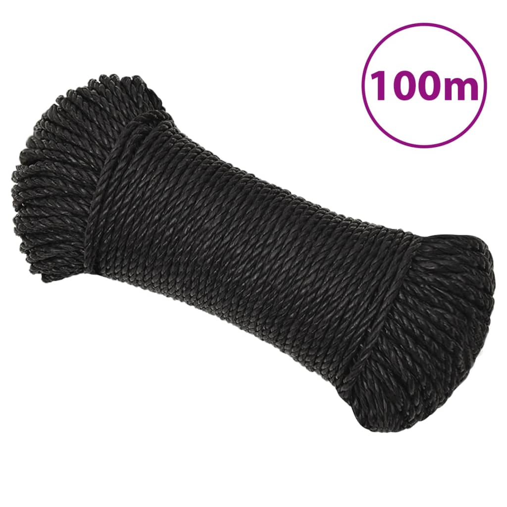 Vidaxx arbejdsreb 3 mm 100 m polypropylen sort