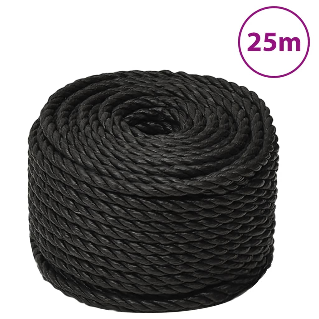Vidaxx arbejdsreb 12 mm 25 m polypropylen sort