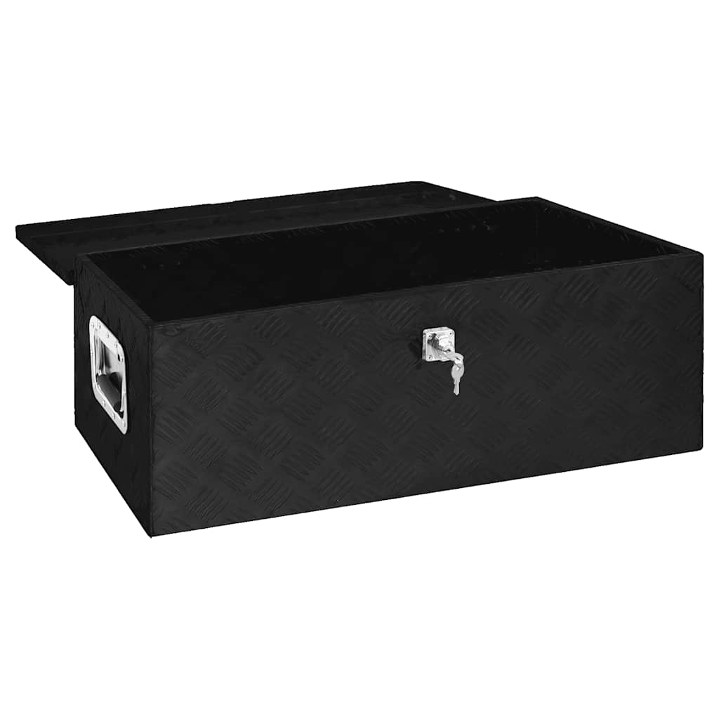 Vidaxl opbevaringsboks 90x47x33,5 cm aluminium sort