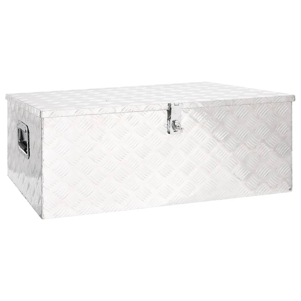 Vidaxl opbevaringsboks 100x55x37 cm aluminium sølvfarvet