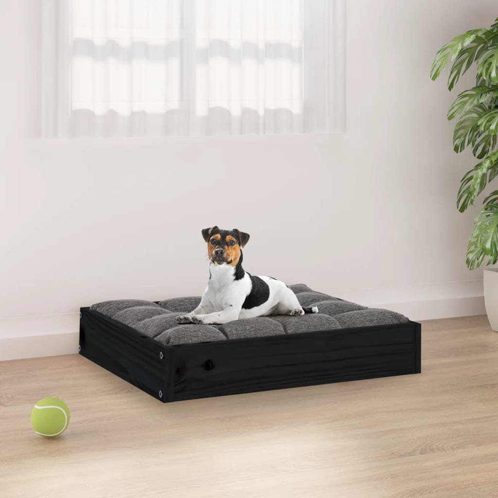 Vidaxl Dog Basket 51.5x44x9 cm Solid fyrretræ sort