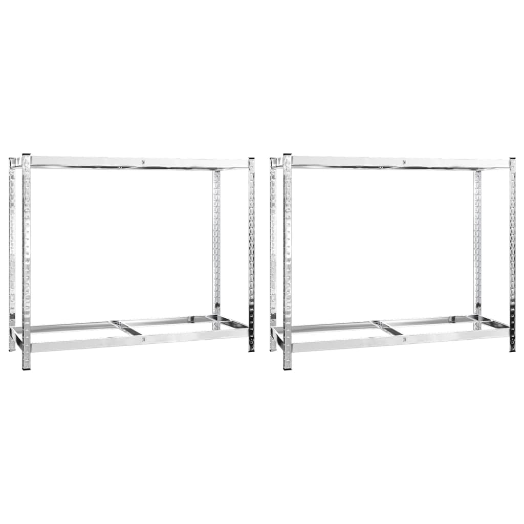 Vidaxl Dæk stativer 2-lag 2 stk 110x40x110 cm stål sølvfarvet
