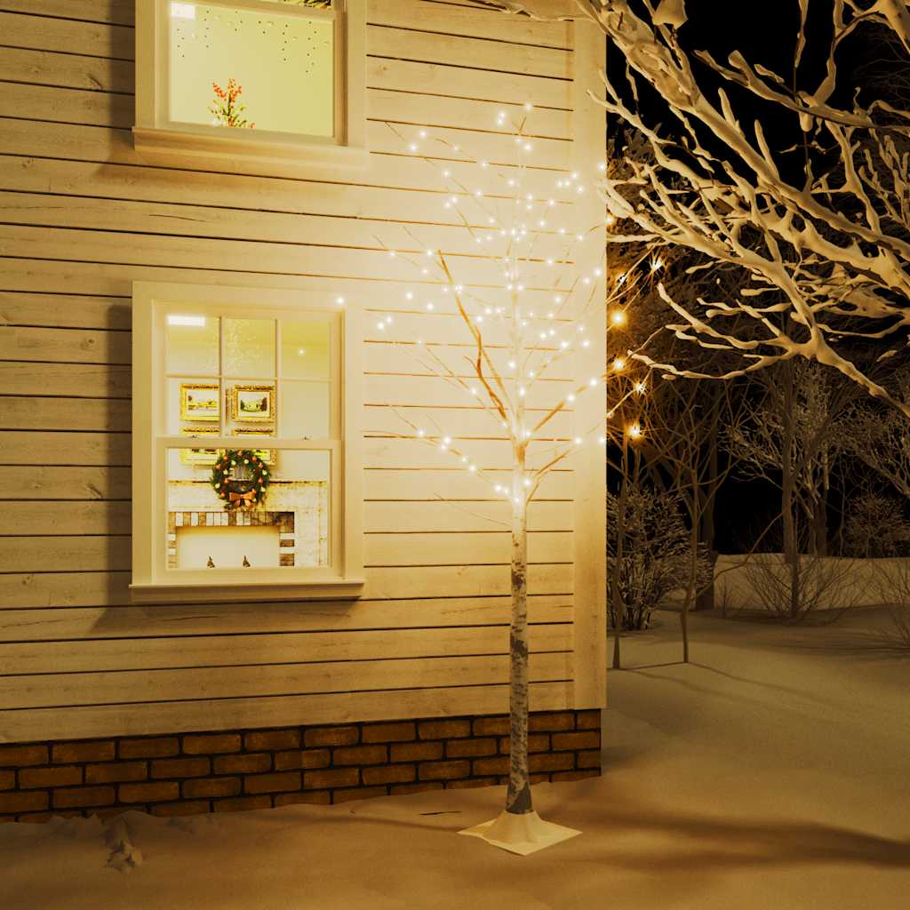 VidaXL birketræ LED 240 LEDs varm hvid 300 cm hvid