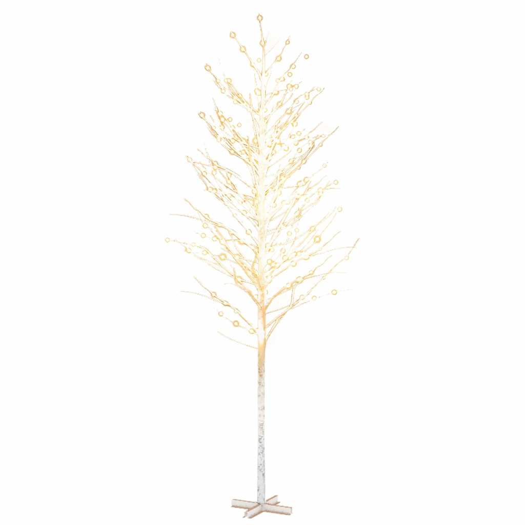 Vidaxl Berkenboom LED 672 LEDS Varm hvid 400 cm hvid