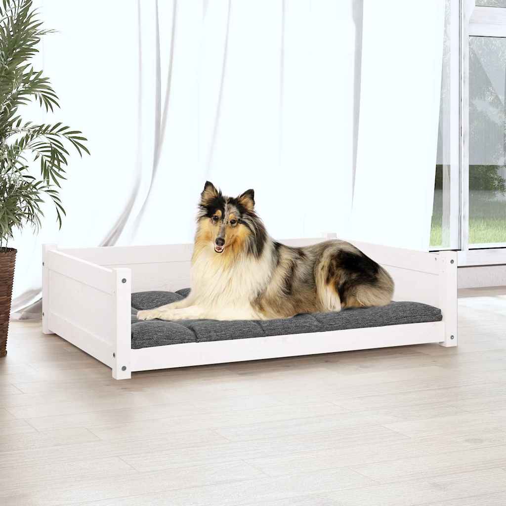 Vidaxl Dog Basket 95.5x65.5x28 cm Solid Pine White White