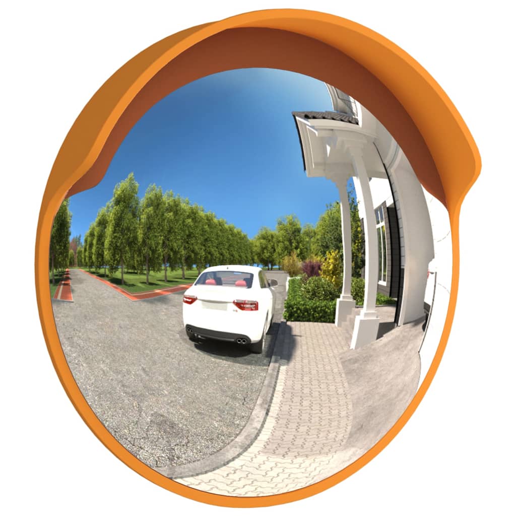 Vidaxl udenfor konveks trafik spejl orange Ø30 cm polycarbonat