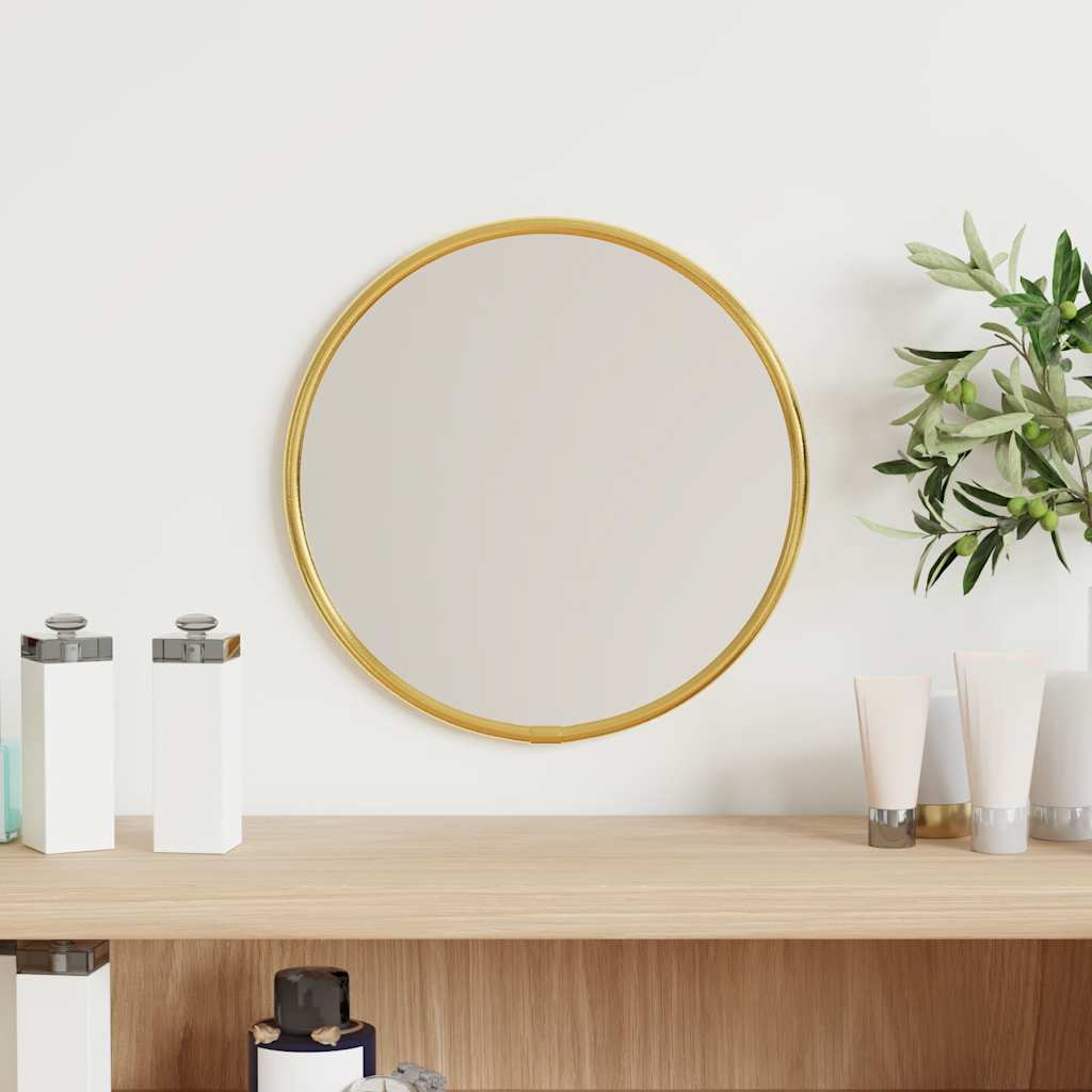 Vidaxl Wall Mirror omkring Ø20 cm guldfarvet
