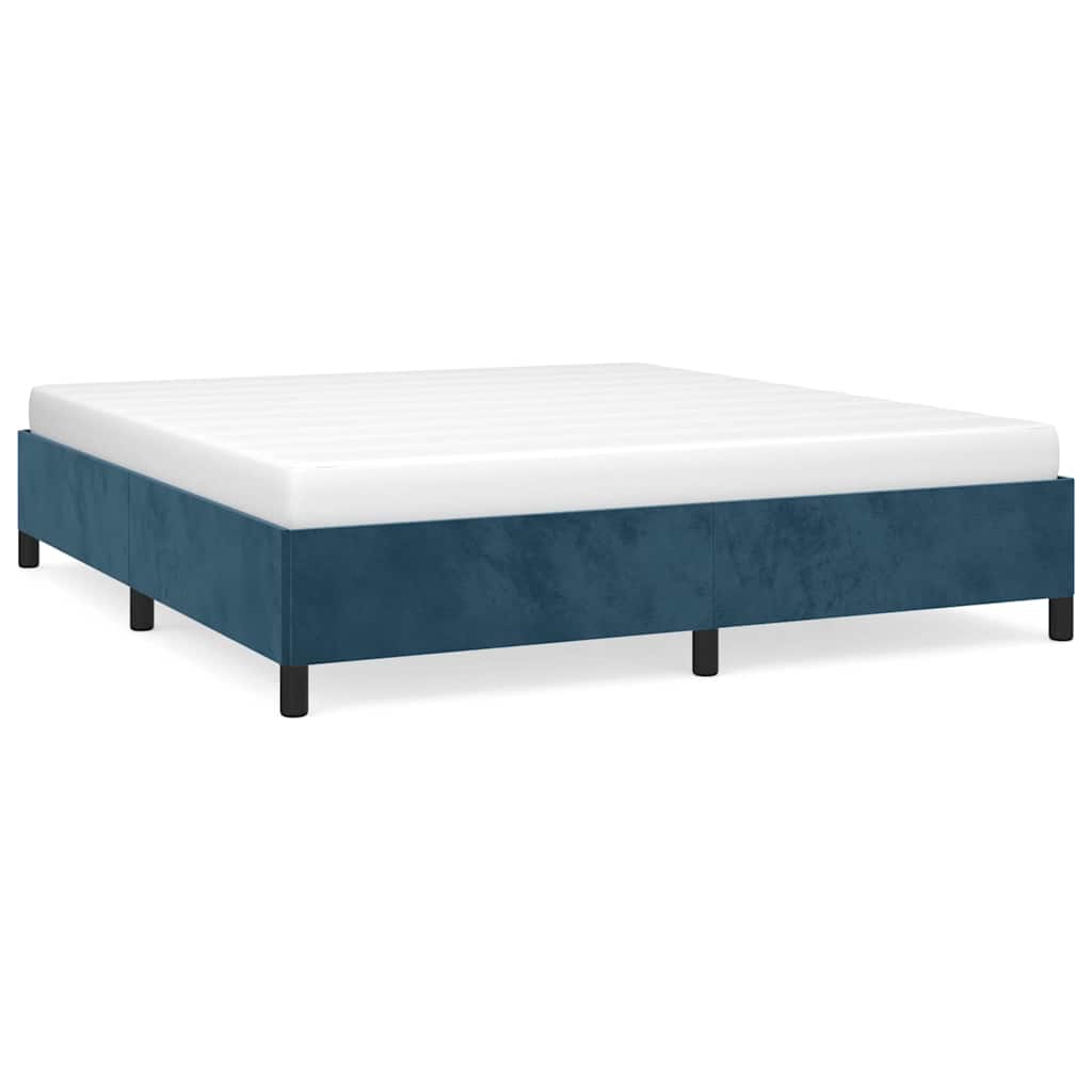 Vidaxl bedframe zonder matras 160x200 cm fluweel donkerblauw