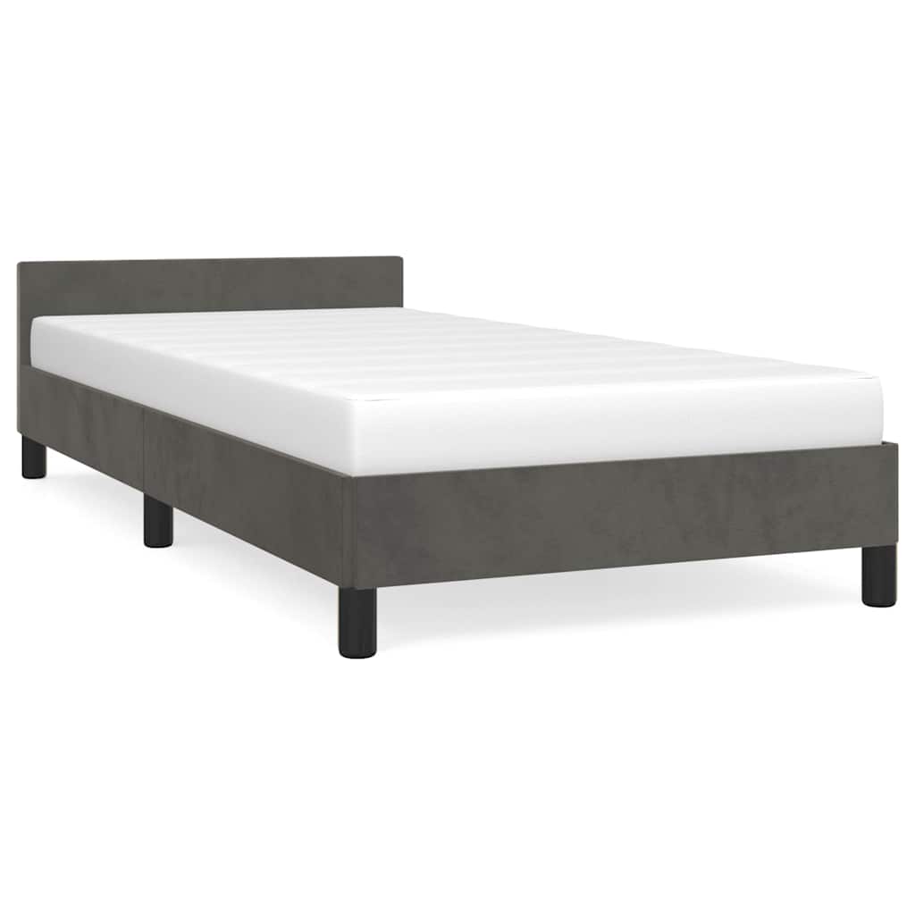 Vidaxl bedframe zonder matras 90x190 cm fluweel donkergrijs