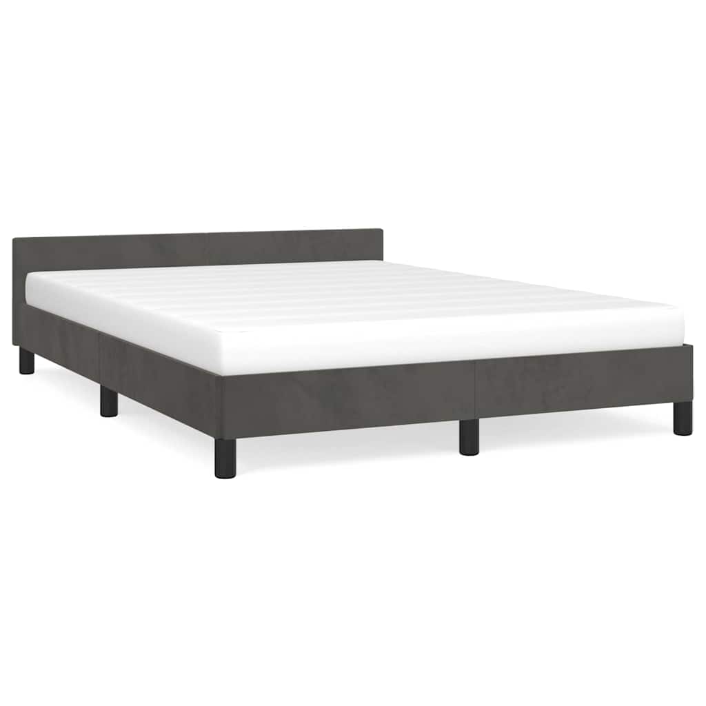 Vidaxl bedframe zonder matras 140x190 cm fluweel donkergrijs