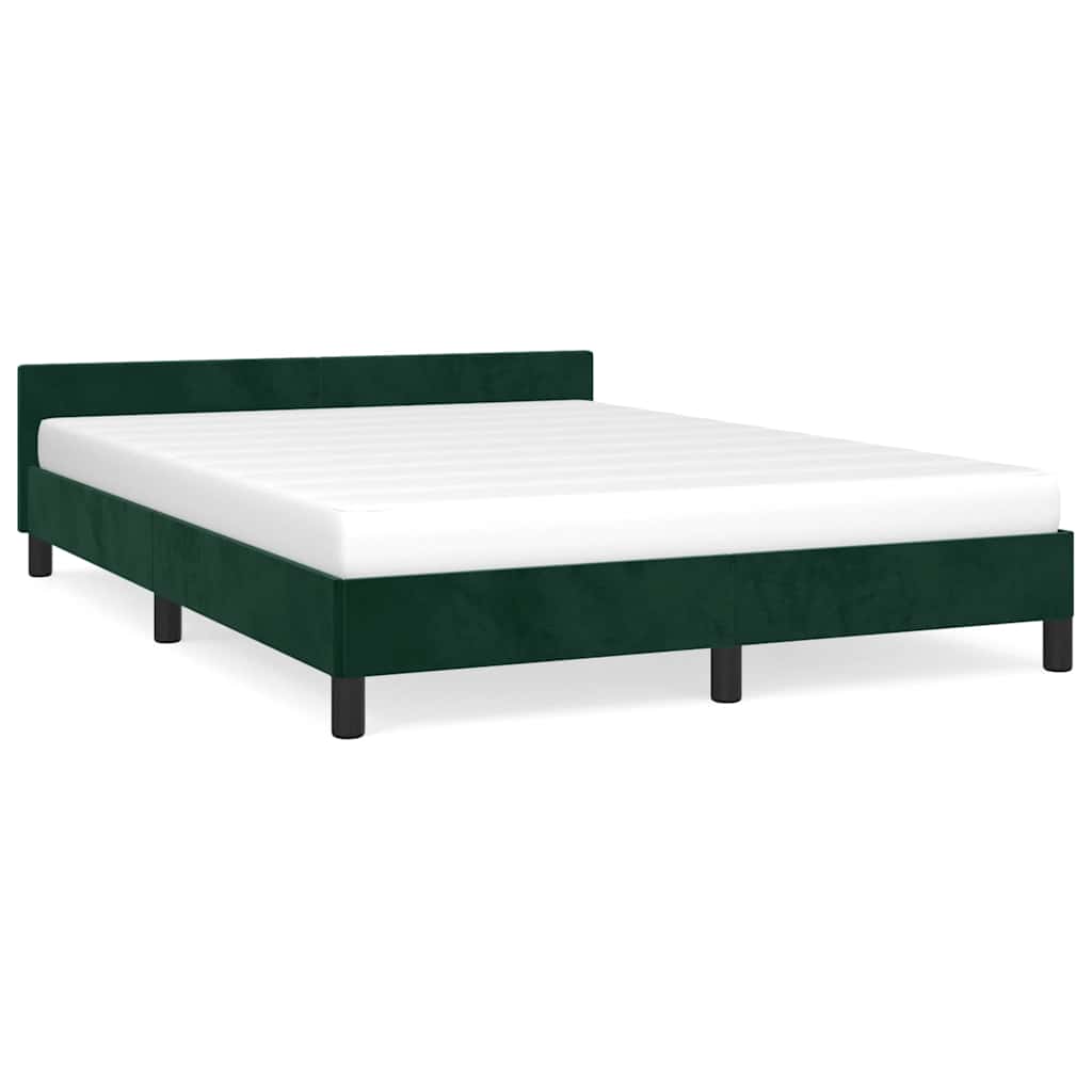 Vidaxl bedframe zonder matras 140x200 cm fluweel donkergroen