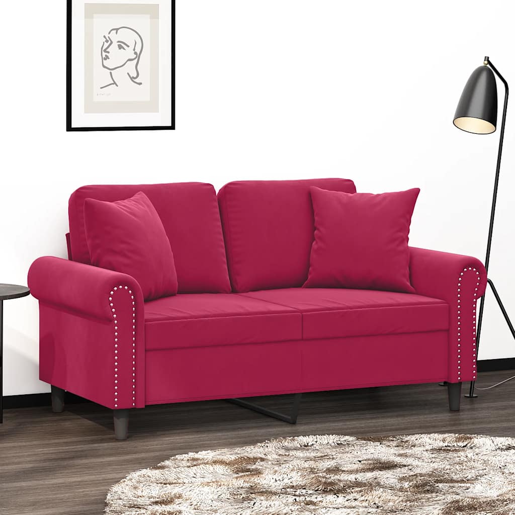 Vidaxl dekorative puder 2 St 40x40 cm Velvet Wine Red