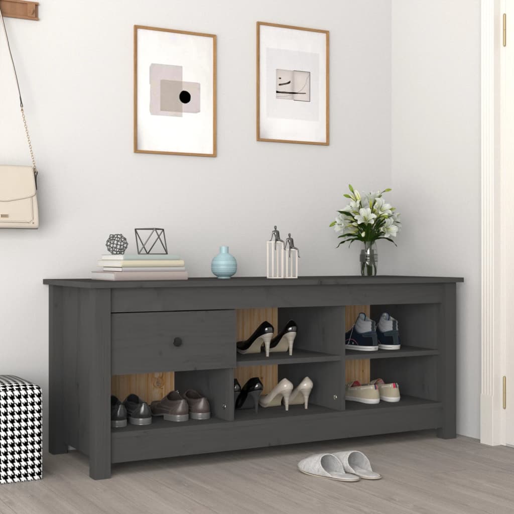 Vidaxl Shoe Cabinet 110x38x45,5 cm Solid fyrretræ