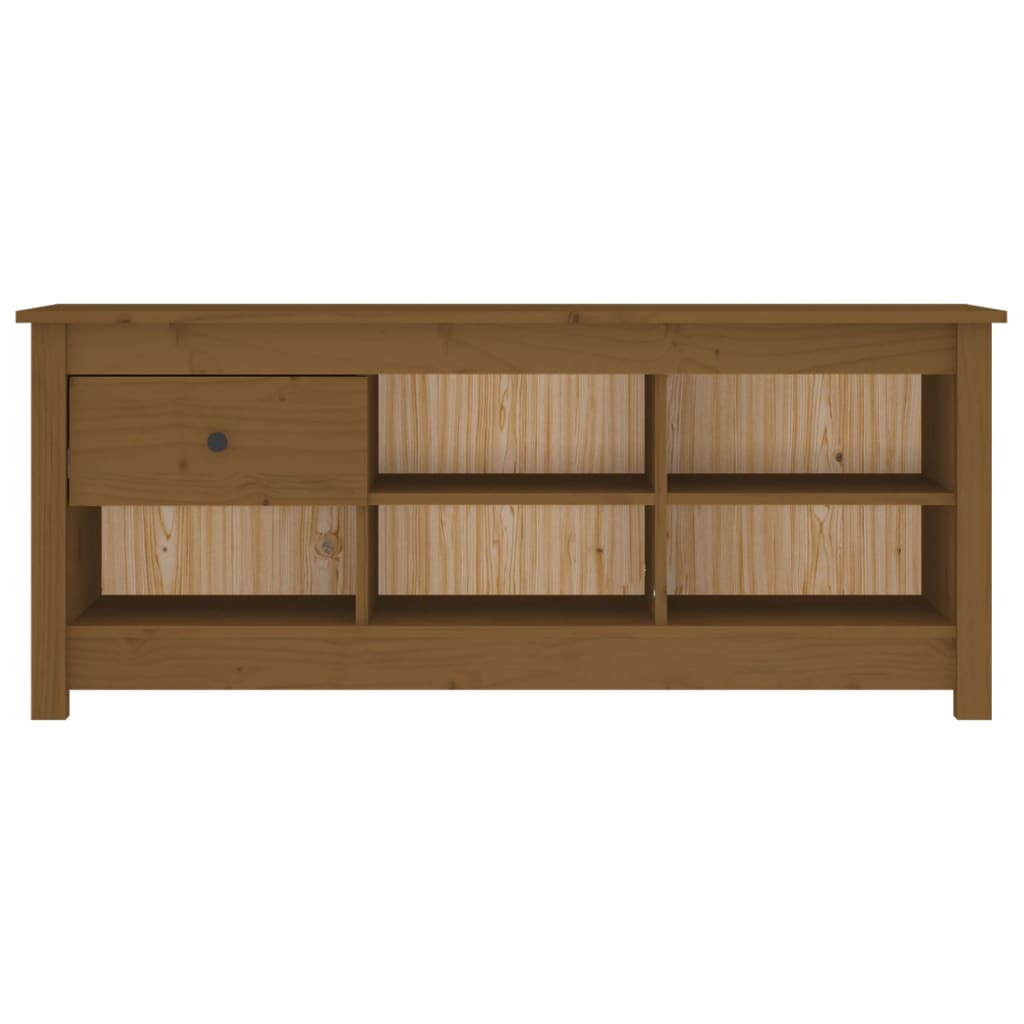 Vidaxl Shoe Cabinet 110x38x45,5 cm Solid fyrretræbrun
