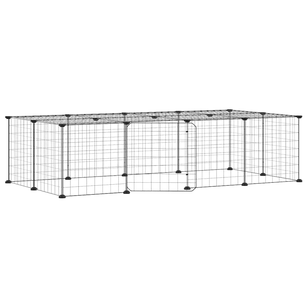 VidaXL dyrebur med låge 20 paneler 35x35 cm stål sort