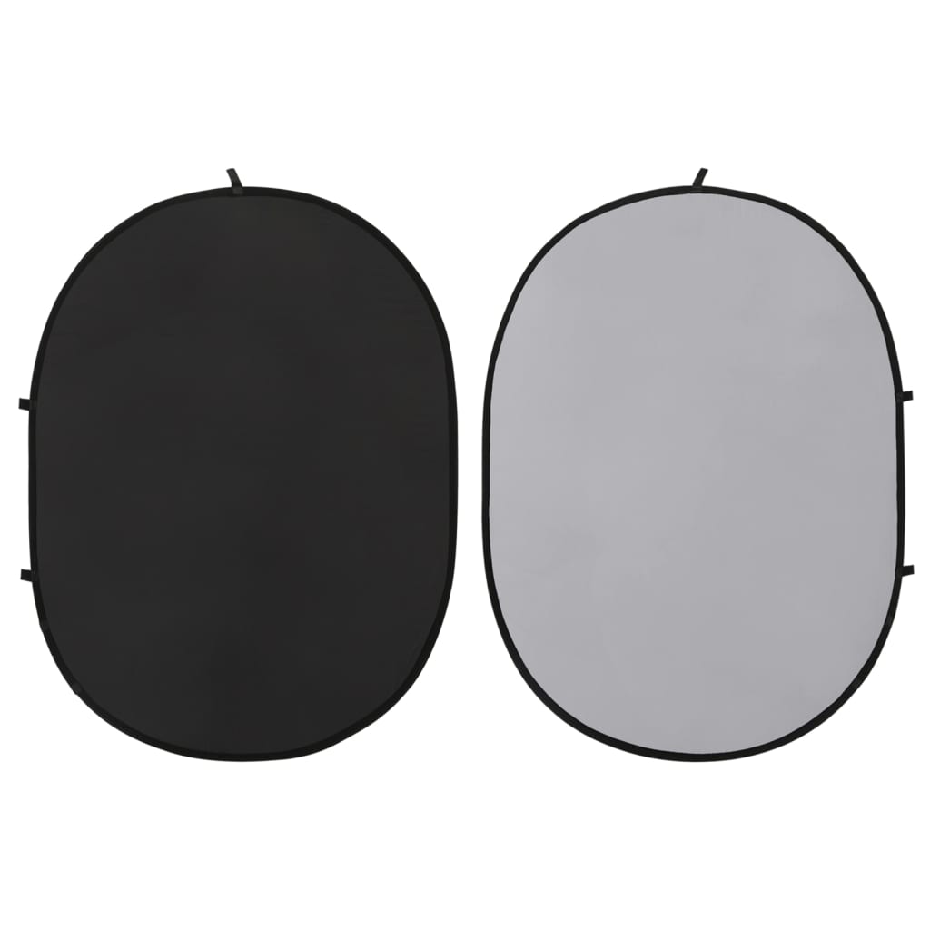 Vidaxl baggrundsskærm Studio 2-i-1 oval 200x150 cm sort