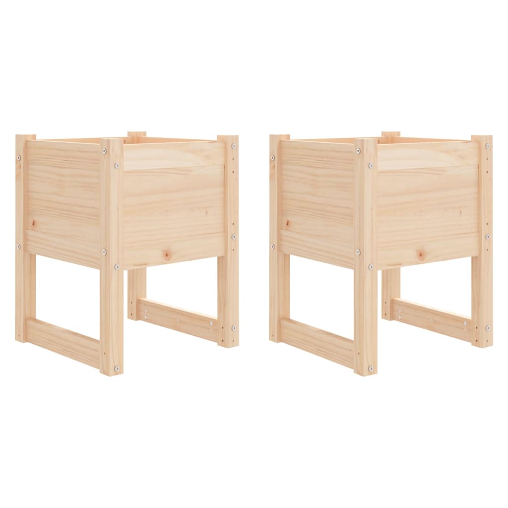 Vidaxl Planters 2 St 40x40x52,5 cm Solid fyrretræ