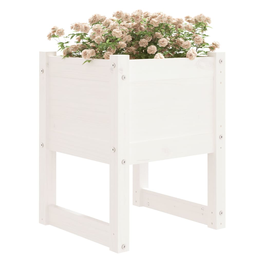 Vidaxl Planter Big 40x40x52,5 cm Solid fyrretræ hvid