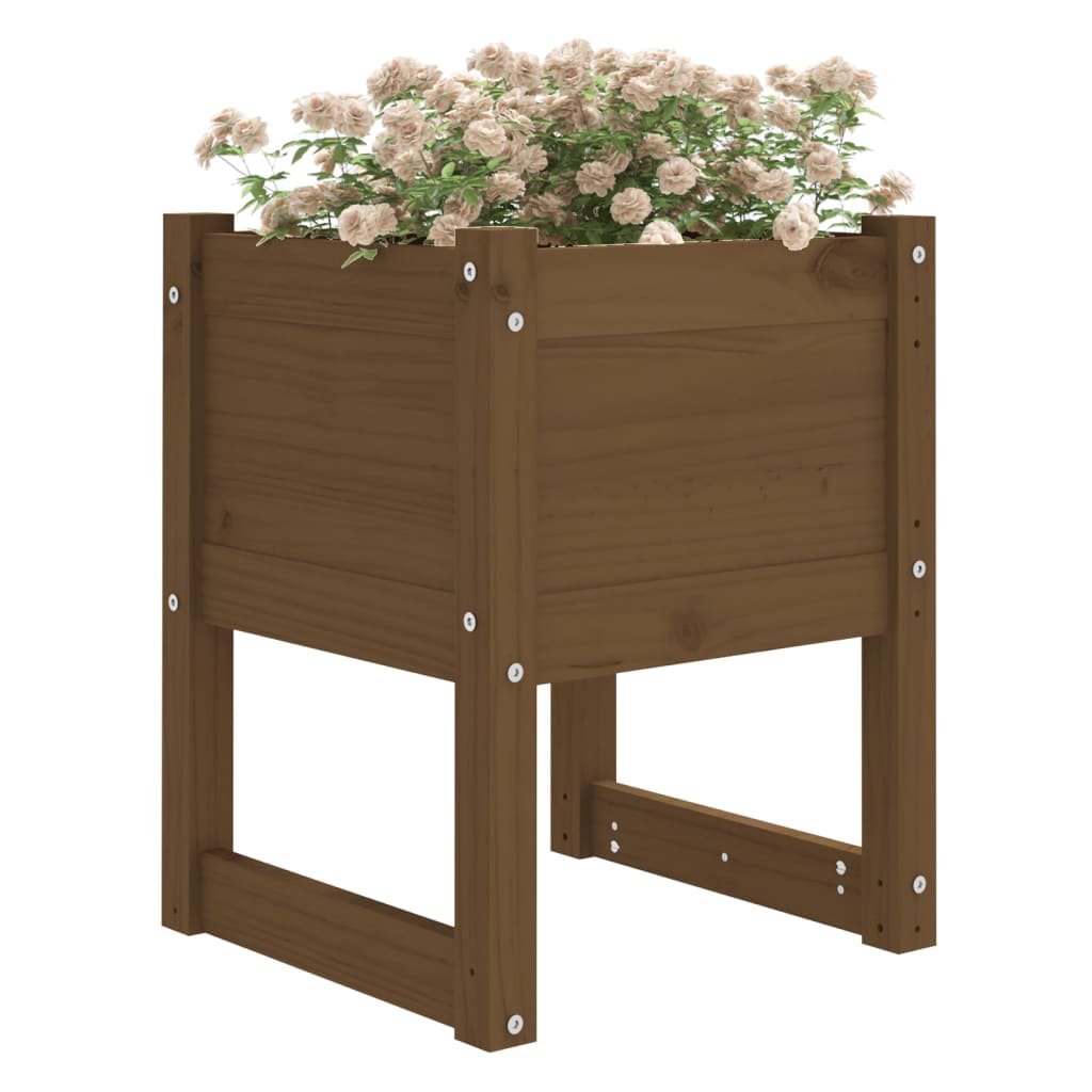 Vidaxl Planters 2 St. 40x40x52,5 cm Solid fyrretræbrun
