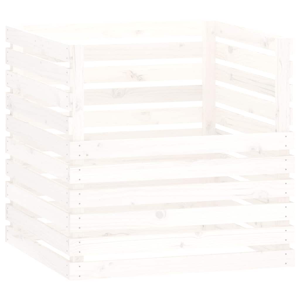 Vidaxl Compost Bin 80x80x78 cm Solid Pine White