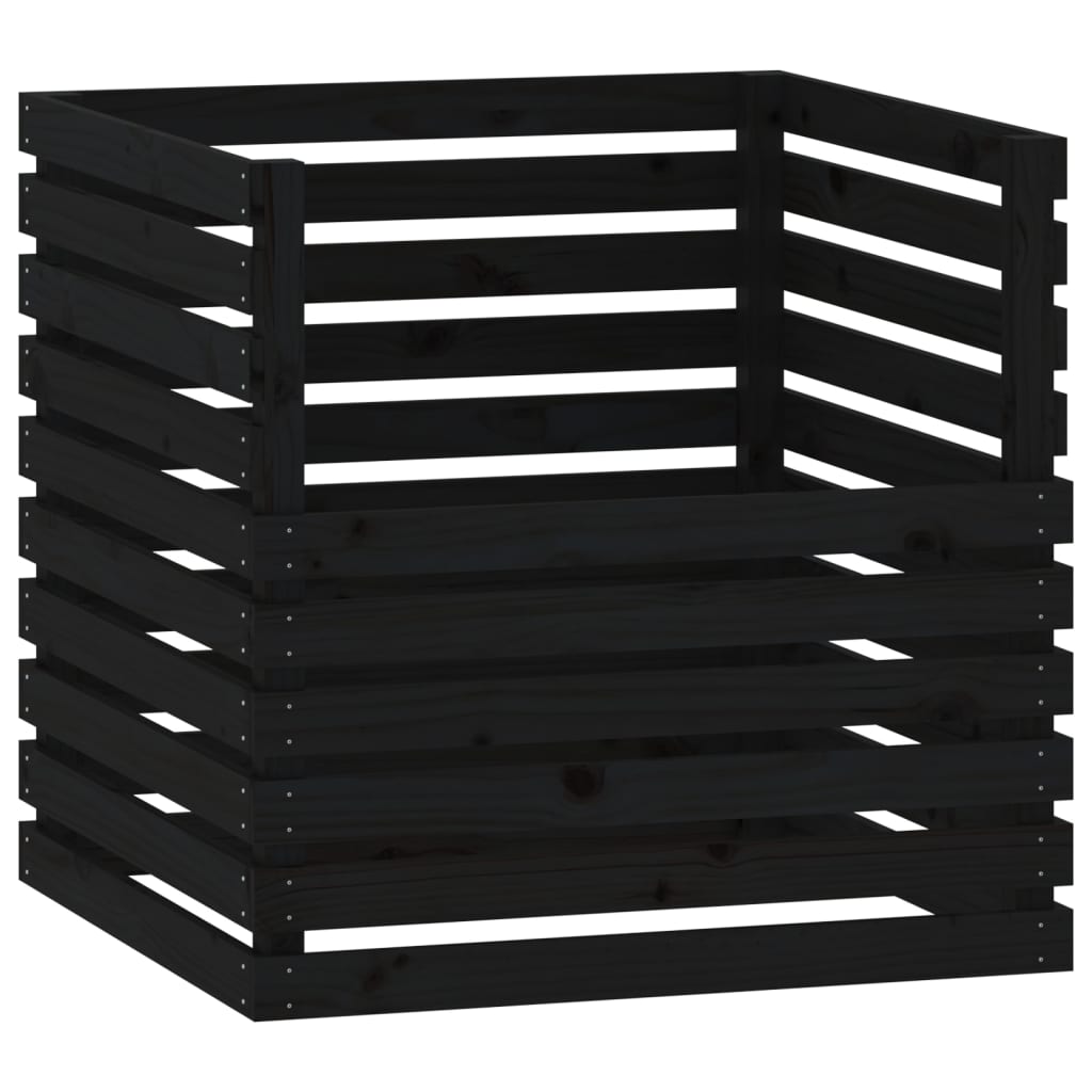 Vidaxl Compost Bin 80x80x78 cm Solid fyrretræ sort