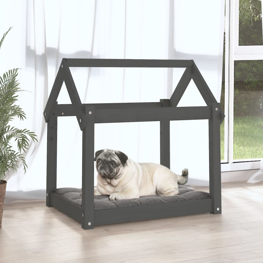 Vidaxl Dog Basket 71x55x70 cm Solid Pine Grey