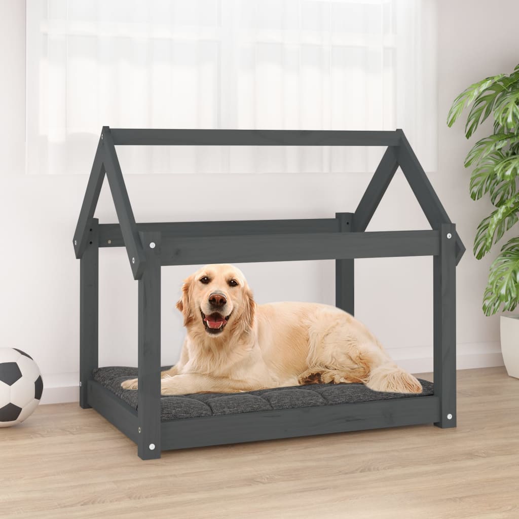 Vidaxl Dog Basket 81x60x70 cm Solid Pine Grey