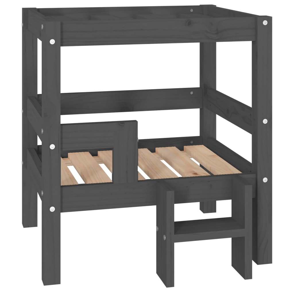 Vidaxl Dog Basket 55.5x53.5x60 cm Solid fyrretræ grå grå