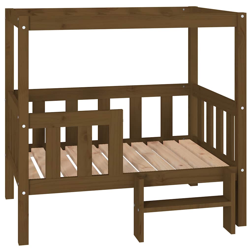 Vidaxl Dog Basket 95.5x73.5x90 cm Solid fyrretræ honningbrun