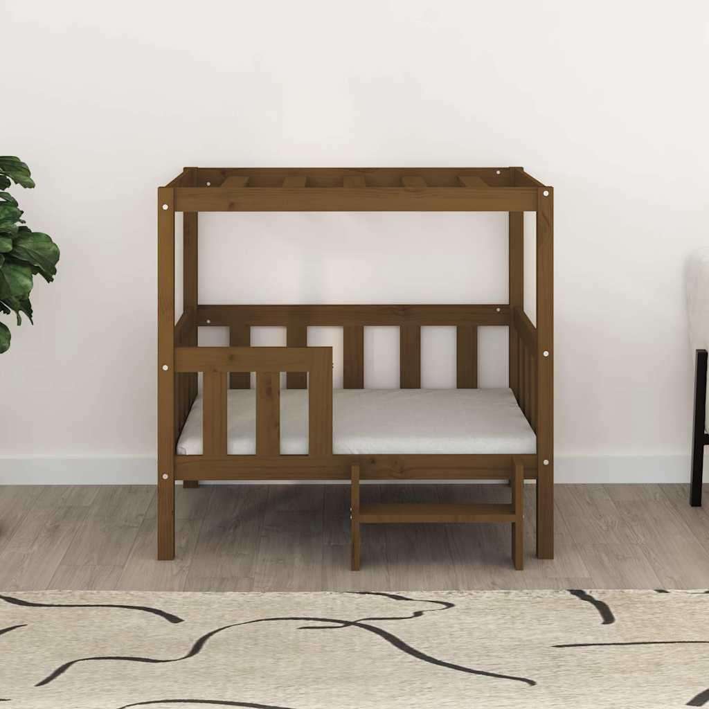 Vidaxl Dog Basket 95.5x73.5x90 cm Solid fyrretræ honningbrun