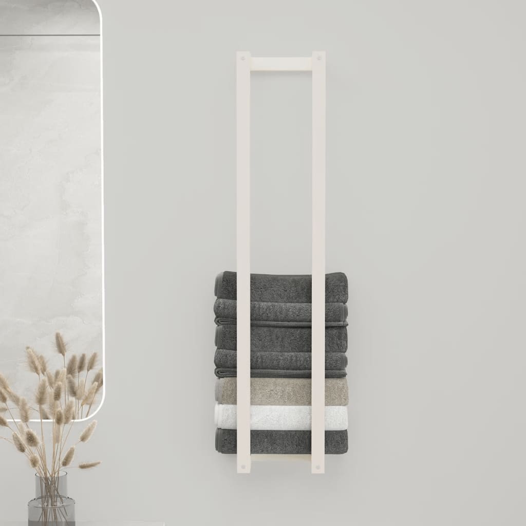 Vidaxl håndklæde rack 23x18x110 cm solid fyrretræ hvid