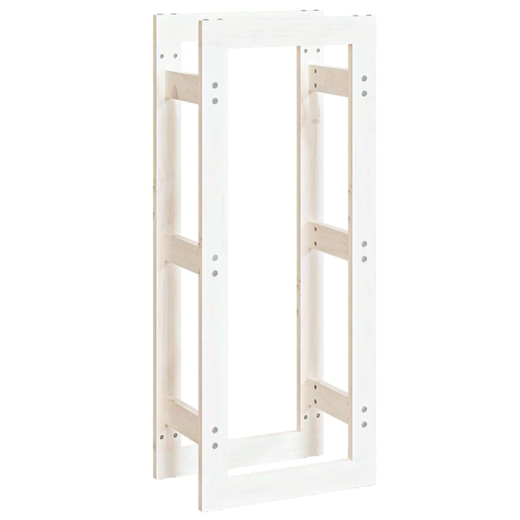 Vidaxx brændestativ 41x25x100 cm massiv fyrretræ hvid